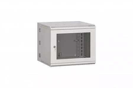 Шкаф настенный разборный трёхсекционный (откидной) МИКсистем 19" 9U 600x500  дверь металл