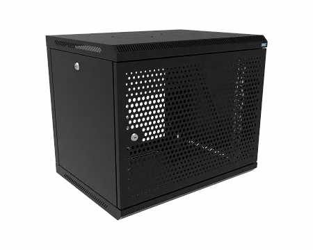 Шкаф телекоммуникационный настенный разборный МИКсистем 19" Keys 9U 600x450  дверь перфорация черный